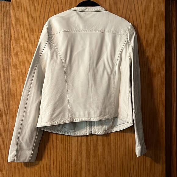 Cream Faux Leather Jacket - Picture 7 of 8